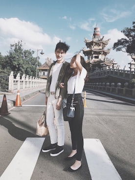 「CELINE（セリーヌ）のアイテム（バックパック/リュック）」を使った、JEFFWUUUUUさん（メンズ・183cm）の秋コーディネート