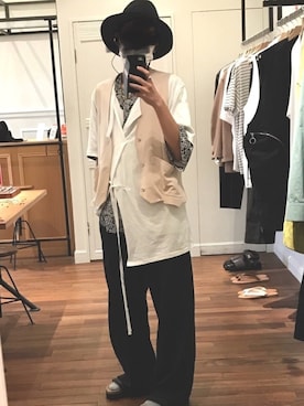 「sulvam」｜「アイテム（帽子）」を使った、とらさん（メンズ・174cm）の夏コーディネート