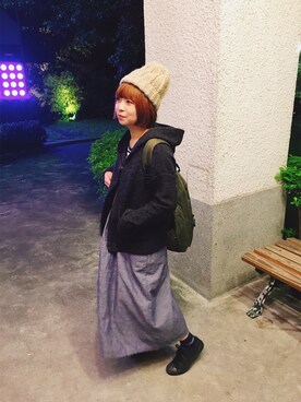 「PAR ICI」｜「アイテム（帽子）」を使った、ｃａｎｃａｎさん（レディース・158cm）の冬コーディネート