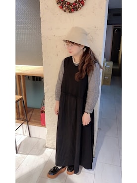 「POU DOU DOU（プードゥドゥ）のアイテム（帽子）」を使った、ｃａｎｃａｎさん（レディース・158cm）の秋コーディネート