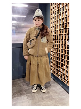 「POU DOU DOU（プードゥドゥ）のアイテム（ブルゾン）」を使った、ｃａｎｃａｎさん（レディース・158cm）の冬コーディネート