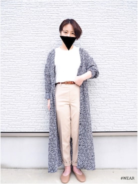 「クルーネック」｜「アイテム（その他シューズ）」を使った、てぃっさん（レディース・150cm）の春コーディネート