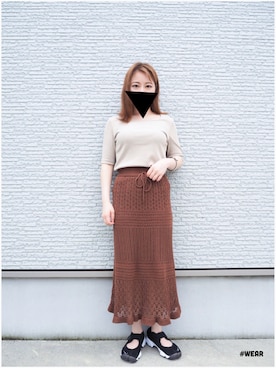 「しまむら（シマムラ）のアイテム（スカート）」を使った、てぃっさん（レディース・150cm）の夏コーディネート