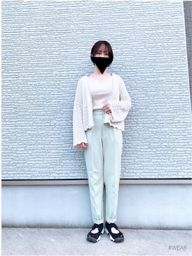「GU（ジーユー）のアイテム（カーディガン/ボレロ）」を使った、てぃっさん（レディース・150cm）の春コーディネート