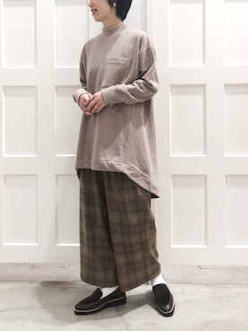 「チェック柄に恋してる」｜「アイテム（チュニック）」を使った、suuさん（レディース・160cm）の秋コーディネート