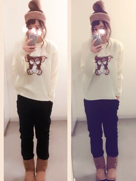 「UGG」｜「アイテム（サロペット/オーバーオール）」を使った、adaaajoさん（レディース・166cm）の冬コーディネート