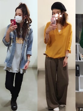 「シュプリーム」｜「アイテム（ハンチング/ベレー帽）」を使った、adaaajoさん（レディース・166cm）の春コーディネート