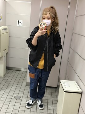「シュプリーム」｜「アイテム（MA-1）」を使った、adaaajoさん（レディース・166cm）の秋コーディネート