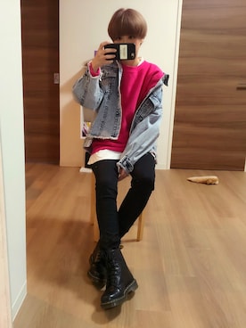 「BEAUTY&YOUTH UNITED ARROWS」｜「アイテム（デニムジャケット）」を使った、adaaajoさん（レディース・166cm）の冬コーディネート