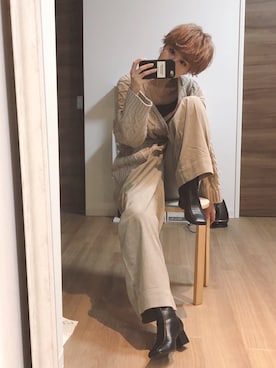 「チョコ色に染まれ」｜「アイテム（キャミソール）」を使った、adaaajoさん（レディース・166cm）の冬コーディネート