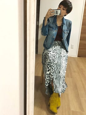 「レースタンク」｜「アイテム（デニムジャケット）」を使った、adaaajoさん（レディース・166cm）の秋コーディネート