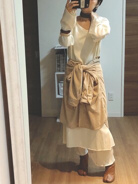 「メゾンマルジェラ」｜「アイテム（ワンピース/ドレス）」を使った、adaaajoさん（レディース・166cm）の秋コーディネート