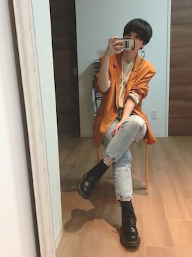 「シュプリーム」｜「アイテム（ブーツ）」を使った、adaaajoさん（レディース・166cm）の春コーディネート
