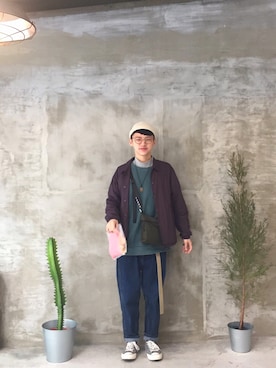 「SENSE OF PLACE by URBAN RESEARCH（センスオブプレイスバイアーバンリサーチ）のアイテム（ハンチング/ベレー帽）」を使った、アーチョ choさん（メンズ・171cm）の冬コーディネート