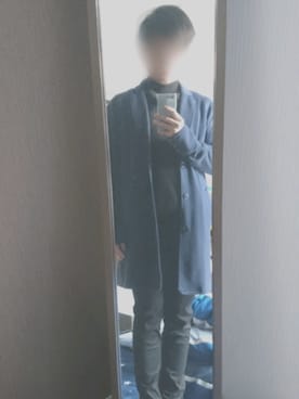 「MinoriTY（マイノリティ）のアイテム（チェスターコート）」を使った、気まぐれy.hさん（メンズ・165cm）の冬コーディネート