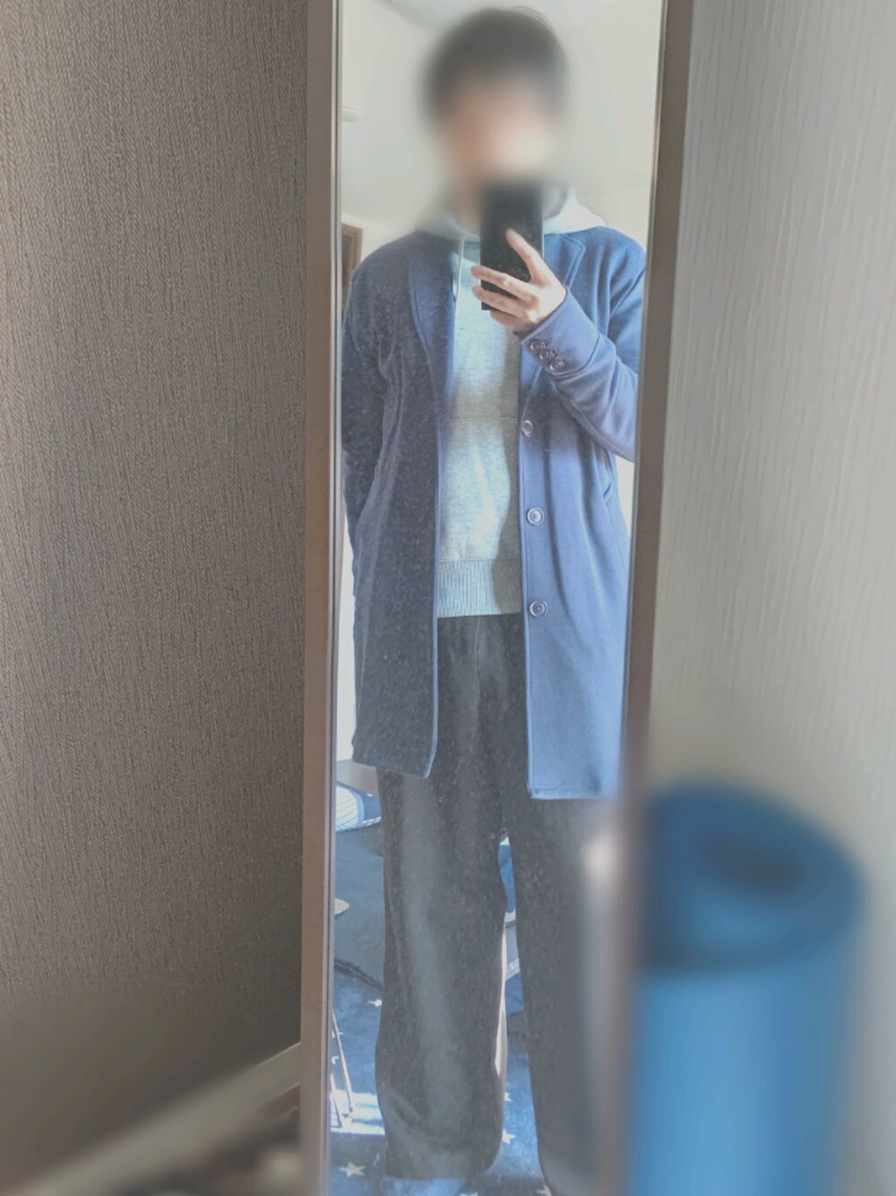 「MONO-MARTのアイテム（スラックス、ブラック系）」を使った、気まぐれy.hさん（メンズ・165cm）の冬コーディネートの1枚目の写真
