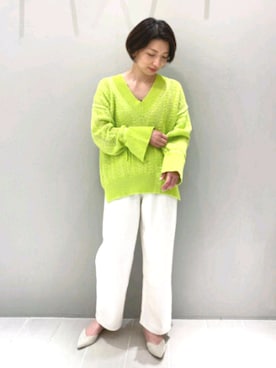 「qualite（カリテ）のe×qualite STAFF コットンリネンワイドストレートデニム（その他パンツ）」を使った、KAWAMURAさん（レディース・160cm）の春コーディネート