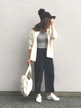 「ドット柄」｜まちゃさん（レディース・159cm）の春コーディネート