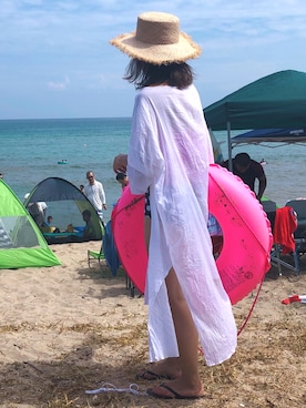 「ロングカーディガン」｜まちゃさん（レディース・157cm）の夏コーディネート