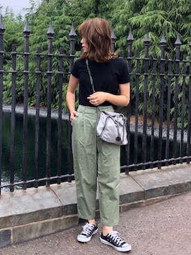 「UNIQLO U」｜まちゃさん（レディース・157cm）の夏コーディネート