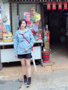 「a la sha（-）のアイテム」を使った、Yi  Linさん（レディース・160cm）の春コーディネート