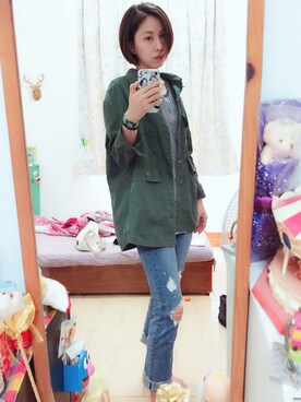 「Lulus（-）のアイテム（ジャケット/アウター）」を使った、Yi  Linさん（レディース・160cm）の春コーディネート