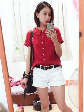 「Lulus（-）のアイテム（パンツ）」を使った、Yi  Linさん（レディース・160cm）の秋コーディネート