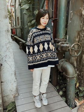 「STYLENANDA（スタイルナンダ）のアイテム（スウェット）」を使った、Yi  Linさん（レディース・160cm）の冬コーディネート