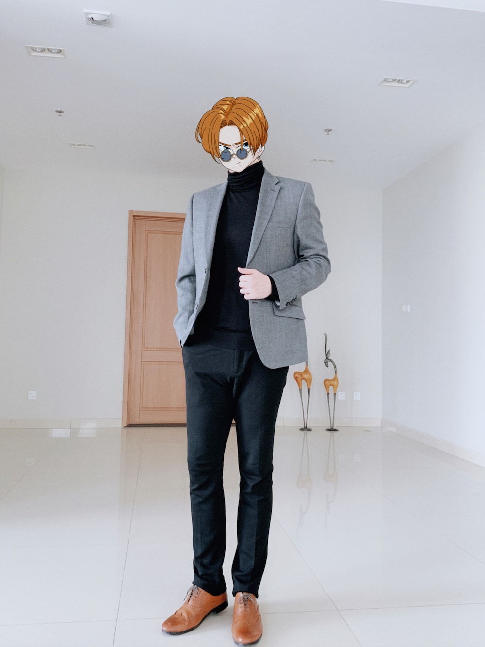 「COSのアイテム（ニット/セーター、ブラック系）」を使った、Jupiter-Gさん（メンズ・180cm）の春コーディネートの1枚目の写真
