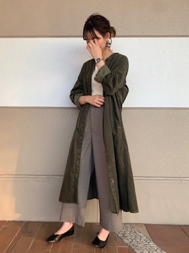 「コーデュロイシャツ」｜ちゃんおのさん（レディース・166cm・20代）の秋コーディネート
