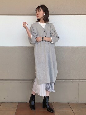 「LOWRYS FARM（ローリーズファーム）のストレッチヒールブーツ　851418（ブーツ）」を使った、ちゃんおのさん（レディース・166cm）の秋コーディネート