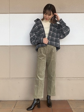 「LOWRYS FARM（ローリーズファーム）のストレッチヒールブーツ　851418（ブーツ）」を使った、ちゃんおのさん（レディース・166cm）の秋コーディネート