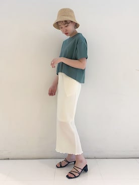 「雑材ハット」｜ちゃんおのさん（レディース・166cm）の春コーディネート