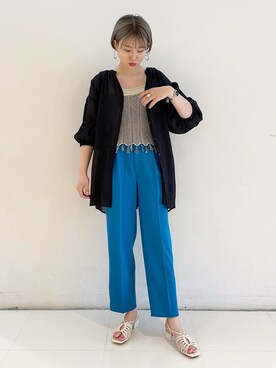 「LOWRYS FARM（ローリーズファーム）のフリンジビスチェ　947813（ベスト）」を使った、ちゃんおのさん（レディース・166cm）の夏コーディネート