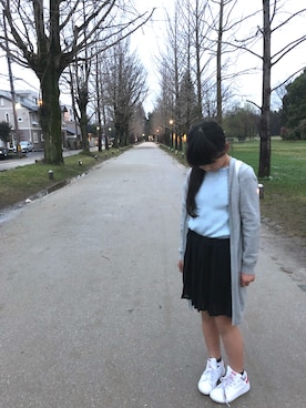 「ロングカーディガン」｜Kan*nA❤︎さん（キッズ・140cm）の春コーディネート