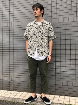 「LASKA」｜松下 和貴さん（メンズ・177cm）の夏コーディネート