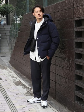 「JOURNAL STANDARD（ジャーナルスタンダード）のアイテム（ダウンジャケット/コート）」を使った、松下 和貴さん（メンズ・177cm）の秋コーディネート