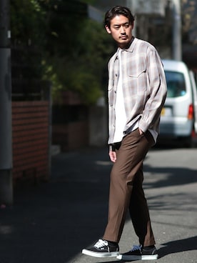 「PENDLETON（ペンドルトン）のアイテム（ジャケット/アウター）」を使った、松下 和貴さん（メンズ・177cm）の春コーディネート