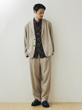 「JOURNAL STANDARD（ジャーナルスタンダード）のアイテム（セットアップ）」を使った、松下 和貴さん（メンズ・177cm）の春コーディネート