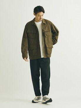 「ARMY TWILL（アーミーツイル）のアイテム（ミリタリージャケット）」を使った、松下 和貴さん（メンズ・177cm）の夏コーディネート