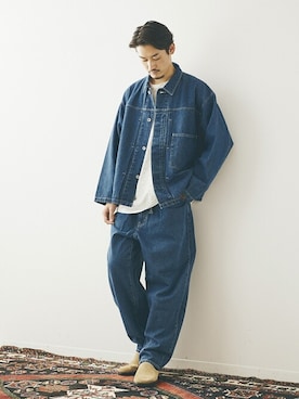 「ALBEROLA（アルベローラ）のアイテム」を使った、松下 和貴さん（メンズ・177cm）の夏コーディネート