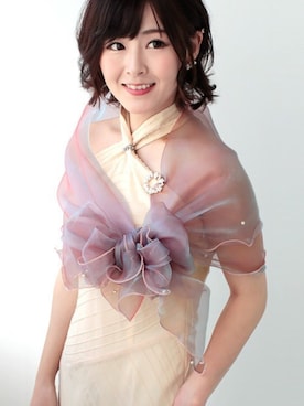 「アイテム（マフラー）」を使った、LALABoutiqueさん（レディース・160cm）の夏コーディネート