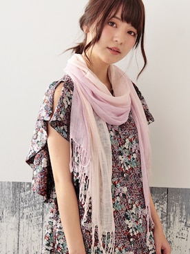 「アイテム（ストール/ショール）」を使った、LALABoutiqueさん（レディース・160cm）の夏コーディネート