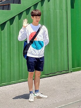 「アイテム（メッセンジャーバッグ）」を使った、chaioonさん（メンズ・178cm・10代）の夏コーディネート