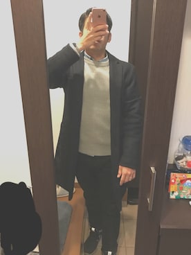 「Polo Ralph Lauren」｜「アイテム（チェスターコート）」を使った、だいまるさん（メンズ・168cm）の冬コーディネート