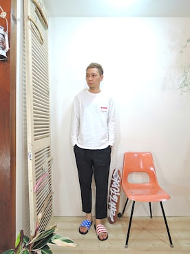 「melple（メイプル）のアイテム」を使った、ReTrickさん（メンズ・170cm）の春コーディネート