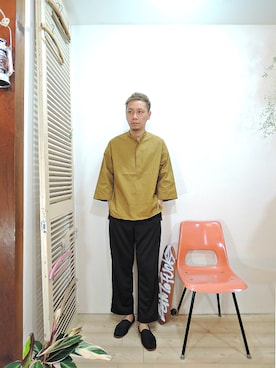 「グランパシャツ」｜ReTrickさん（メンズ・170cm）の春コーディネート