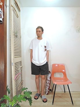 「melple（メイプル）のアイテム」を使った、ReTrickさん（メンズ・170cm）の夏コーディネート