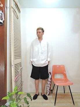 「カットオフ」｜「アイテム（その他シューズ）」を使った、ReTrickさん（メンズ・170cm）の秋コーディネート