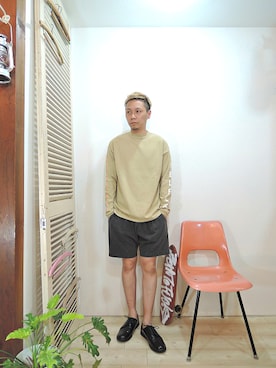 「MANEBU（マネブ）のアイテム（ブーツ）」を使った、ReTrickさん（メンズ・170cm）の秋コーディネート